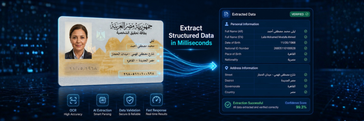 Egyptian National ID card front — Arabic and English fields extracted by SignMe API
