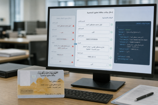 Automated data entry from Egyptian National ID using OCR API